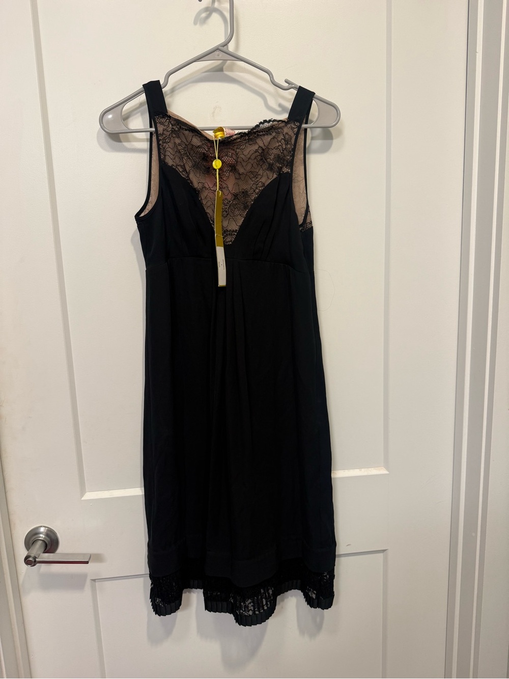 Catherine Malandrino Black Lace-Trim Slip Dress